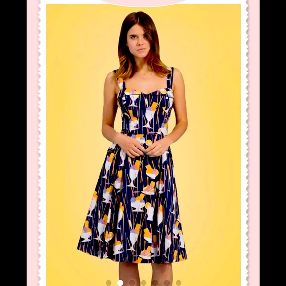 Emily and Fin Dresses & Skirts - Emily and Fin 50s Pippa Ice Cream Sundae Dress in Navy